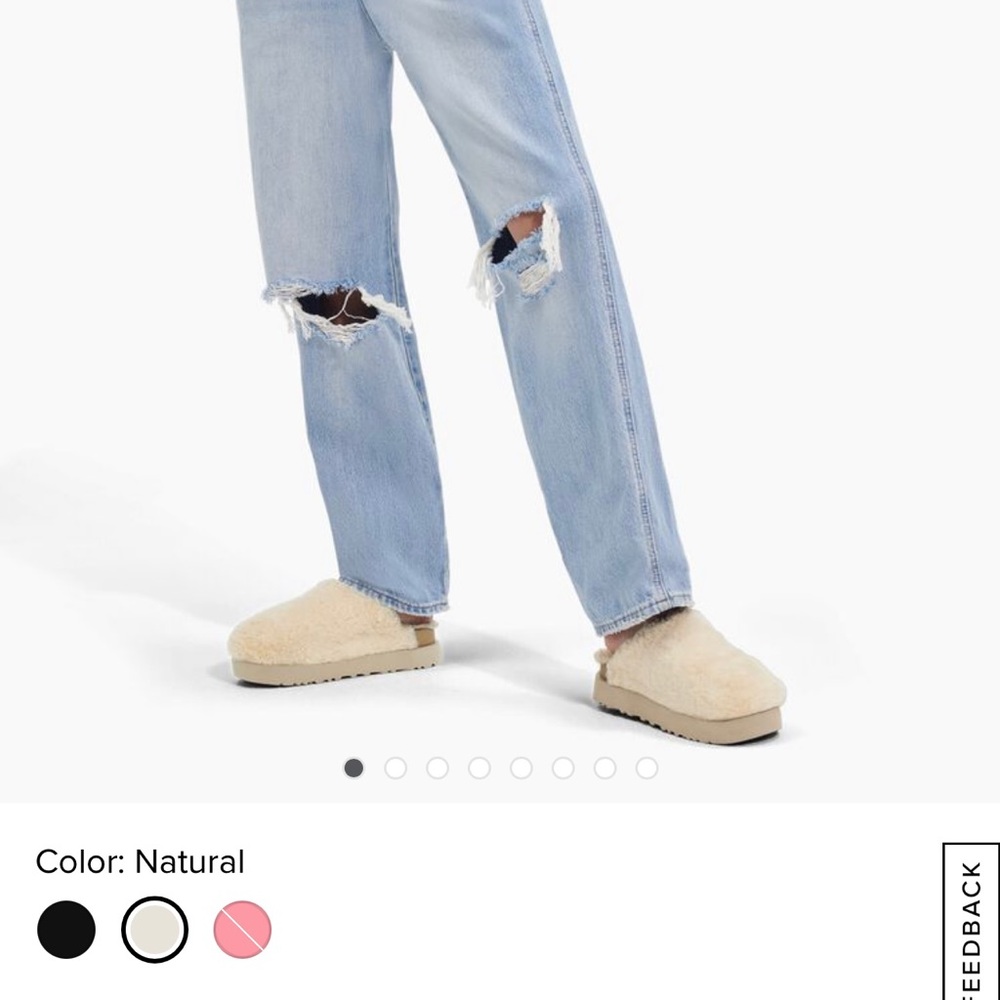 Uggs Fuzz Sugar Slide in color Natural